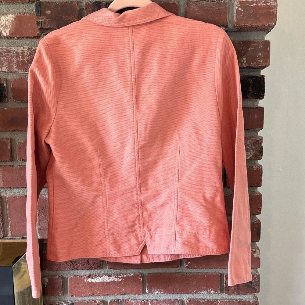 Vintage Requirements ~ Coral Pink Jean Jacket with Button Front Women’s Size Med - Picture 6 of 8
